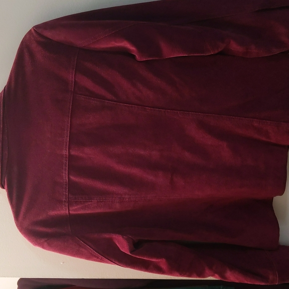 Purple Pinkish Leather Jacket, silver snap buttons - Picture 5 of 6